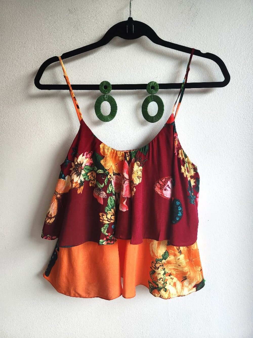 Farm Rio Colorful Layered Ruffle Top - Sz S - Picture 14 of 14